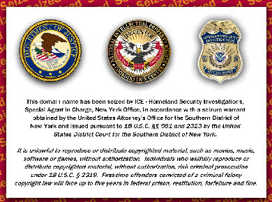domain name notice seized by ICE