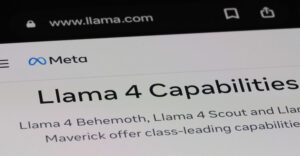 eta’s website showing Llama 4 Capabilities, including the model variants Behemoth, Scout, and Maverick.