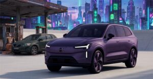 Concept image reflecting the shift from gas-powered vehicles to electric SUVs.