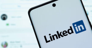 LinkedIn logo on smartphone